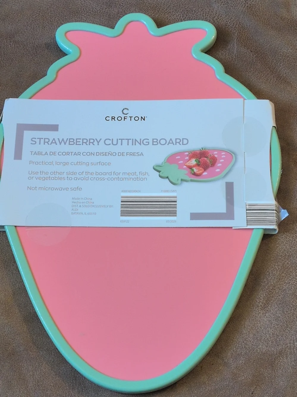 Crofton Pink & Mint Strawberry Cutting Board